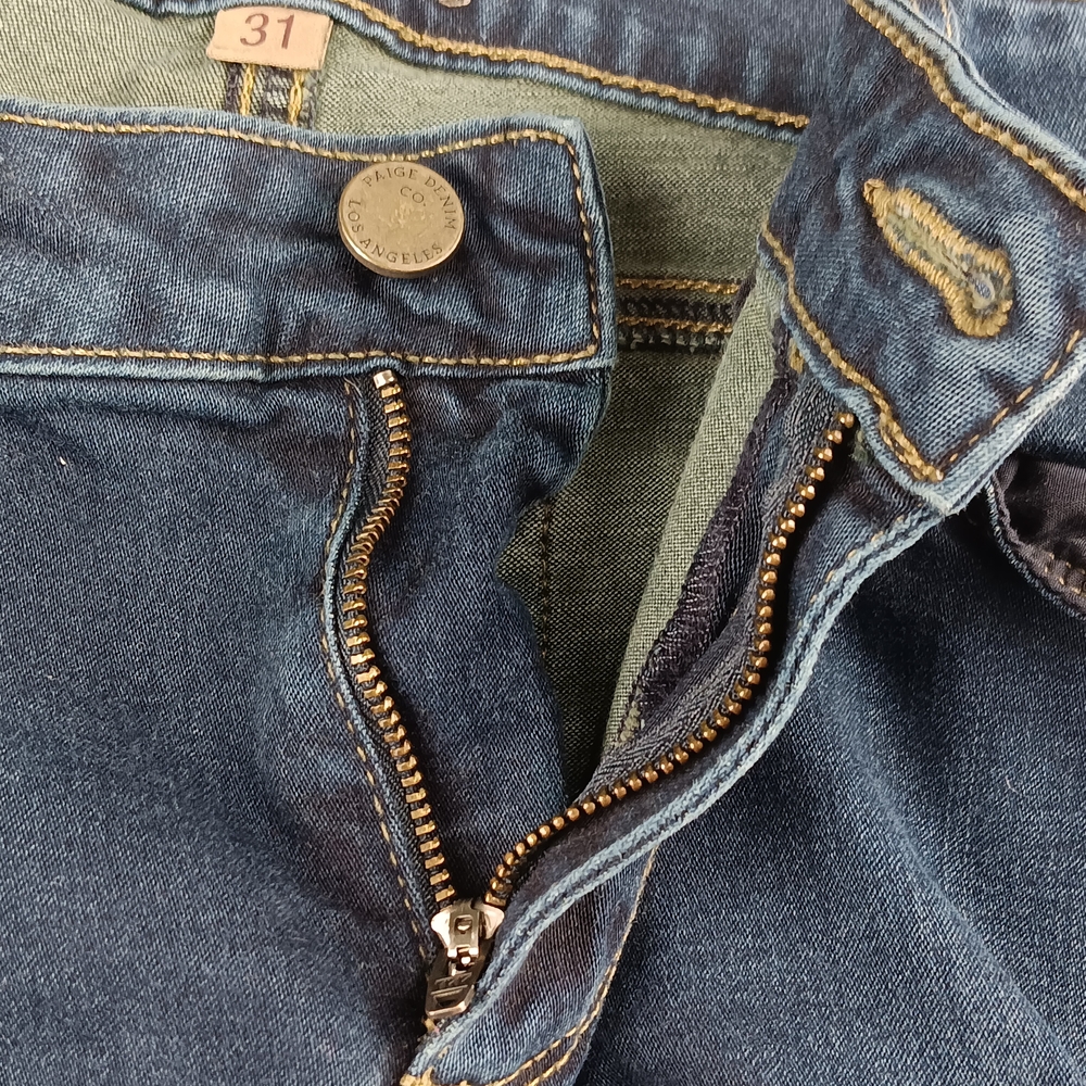 PAIGE Peg Skinny Jeans Women's Size 31 Mid Rise  Stretch Dark Wash - Picture 8 of 14